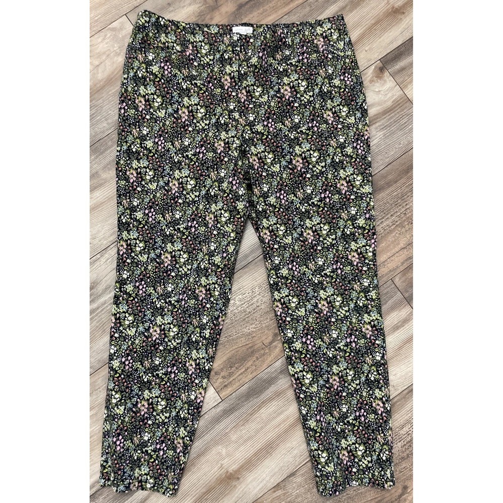 J Jill Pants‎ Womens 14 Casual Live -in-Chino Floral Denim